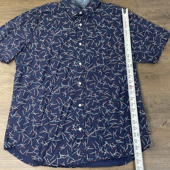 Union Men’s Navy Blue Short Sleeve Button Down Match Shirt, size XL - Picture 4 of 8